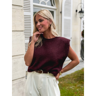 Pull sans manches livia - Cerise noir