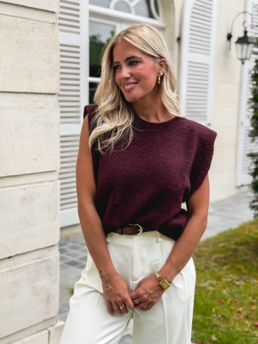 Pull sans manches livia - Cerise noir