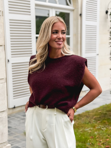 Pull sans manches livia - Cerise noir