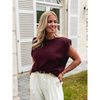 Pull sans manches livia - Cerise noir