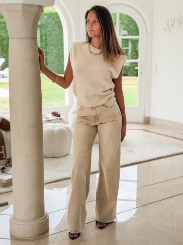 Pull sans manches livia - Beige