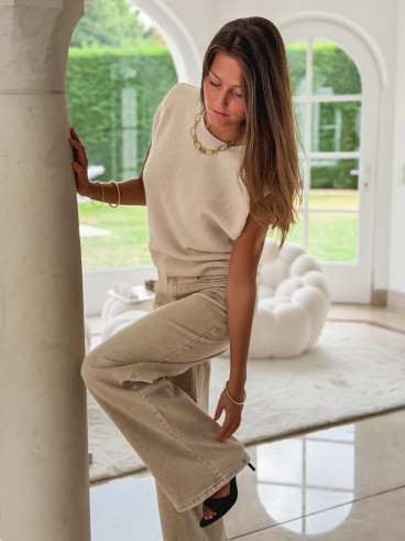 Pull sans manches livia - Beige