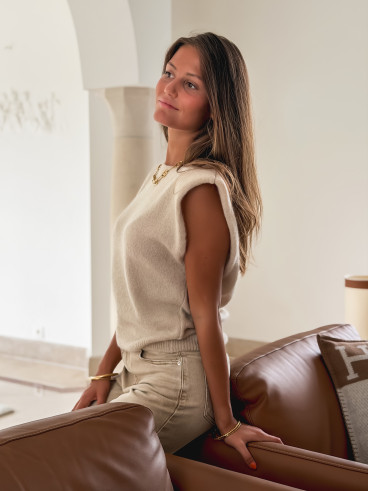 Pull sans manches livia - Beige