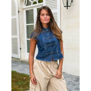 Blouse en jeans Eleonie - Bleu