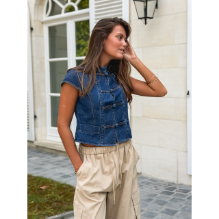 Blouse en jeans Eleonie - Bleu