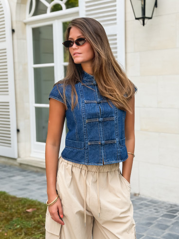 Blouse en jeans Eleonie - Bleu