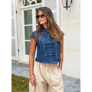 Blouse en jeans Eleonie - Bleu
