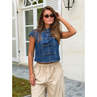 Blouse en jeans Eleonie - Bleu