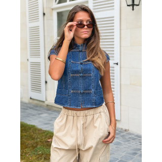 Blouse en jeans Eleonie - Bleu