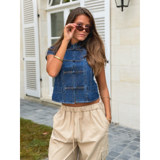 Blouse en jeans Eleonie - Bleu