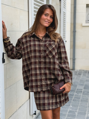 Chemise à carreaux Tamilia - Chocolat Chemise à carreaux Tamilia - Chocolat