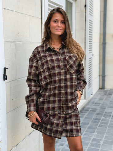 Chemise à carreaux Tamilia - Chocolat Chemise à carreaux Tamilia - Chocolat