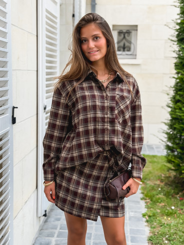Chemise à carreaux Tamilia - Chocolat Chemise à carreaux Tamilia - Chocolat