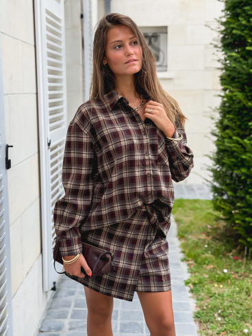 Chemise à carreaux Tamilia - Chocolat Chemise à carreaux Tamilia - Chocolat