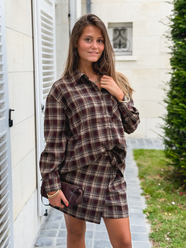 Chemise à carreaux Tamilia - Chocolat Chemise à carreaux Tamilia - Chocolat