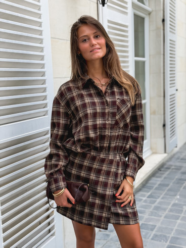 Chemise à carreaux Tamilia - Chocolat Chemise à carreaux Tamilia - Chocolat