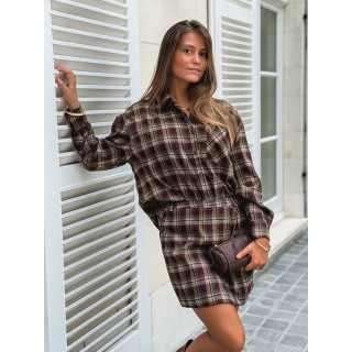 Chemise à carreaux Tamilia - Chocolat