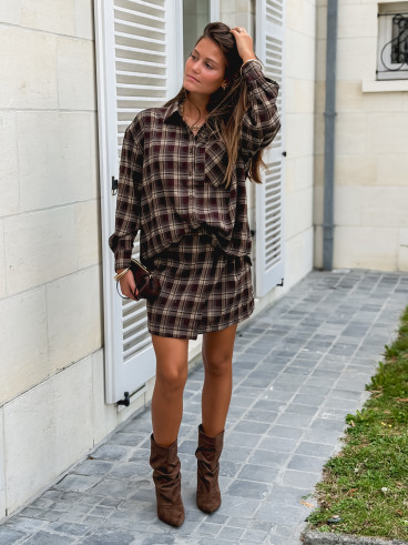 Chemise à carreaux Tamilia - Chocolat Chemise à carreaux Tamilia - Chocolat