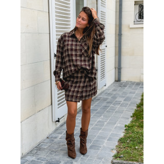 Chemise à carreaux Tamilia - Chocolat