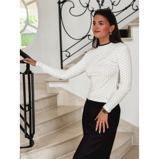 Blouse à pois Noisette - Blanc