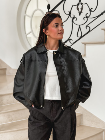 Veste en simili Wanda - Noir Veste en simili Wanda - Noir