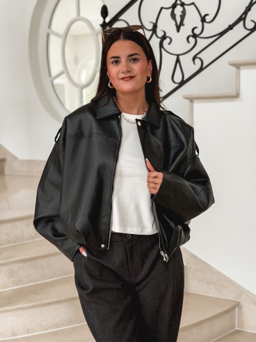 Veste en simili Wanda - Noir Veste en simili Wanda - Noir