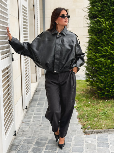 Veste en simili Wanda - Noir Veste en simili Wanda - Noir