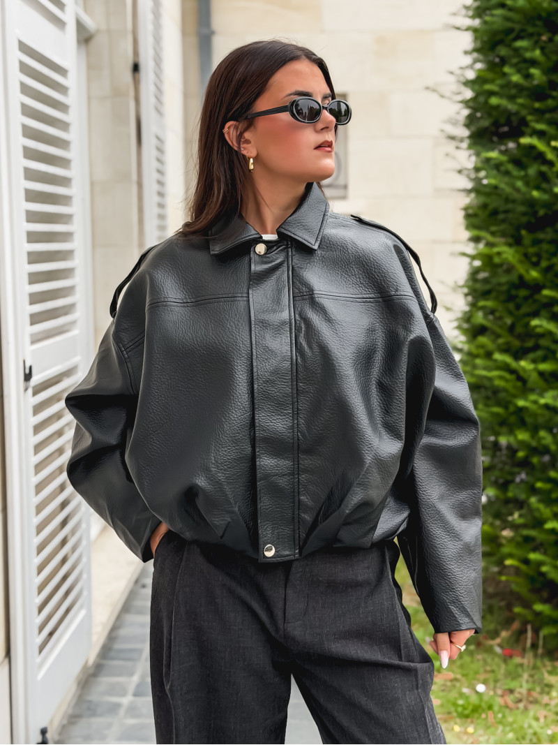 Veste en simili Wanda - Noir Veste en simili Wanda - Noir
