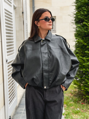 Veste en simili Wanda - Noir Veste en simili Wanda - Noir