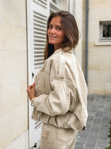 Veste en jeans Claudia - Beige Veste en jeans Claudia - Beige