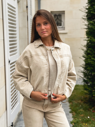 Veste en jeans Claudia - Beige Veste en jeans Claudia - Beige