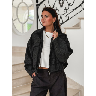 Veste à carreaux Vivienne - Noir