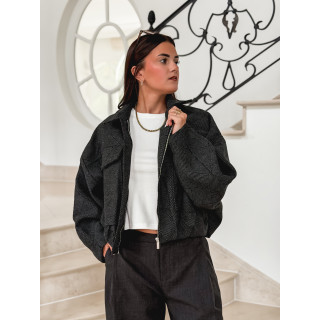 Veste à carreaux Vivienne - Noir
