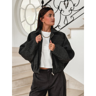 Veste à carreaux Vivienne - Noir