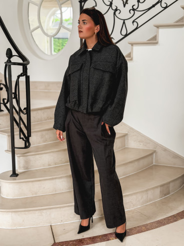 Veste à carreaux Vivienne - Noir