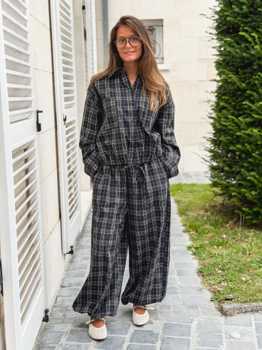 Chemise à carreaux Méliséa - Bleu/Kaki Chemise à carreaux Méliséa - Bleu/Kaki