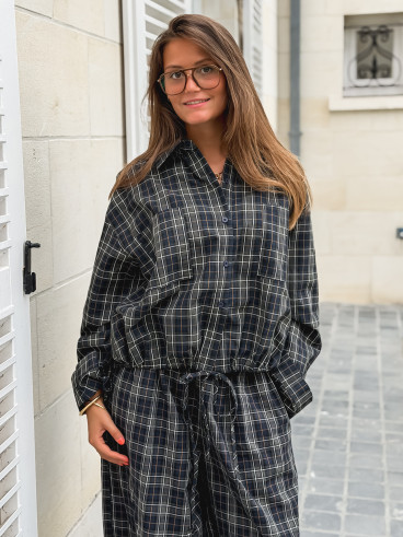 Chemise à carreaux Méliséa - Bleu/Kaki Chemise à carreaux Méliséa - Bleu/Kaki