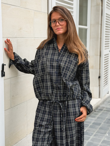 Chemise à carreaux Méliséa - Bleu/Kaki Chemise à carreaux Méliséa - Bleu/Kaki