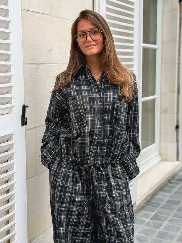 Chemise à carreaux Méliséa - Bleu/Kaki Chemise à carreaux Méliséa - Bleu/Kaki