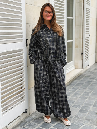 Chemise à carreaux Méliséa - Bleu/Kaki Chemise à carreaux Méliséa - Bleu/Kaki