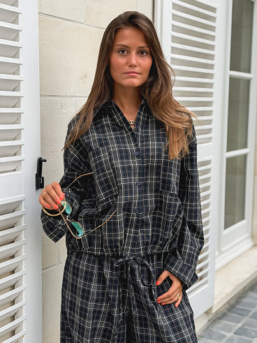 Chemise à carreaux Méliséa - Bleu/Kaki Chemise à carreaux Méliséa - Bleu/Kaki