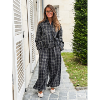 Pantalon à carreaux Méliséa - Bleu/Kaki