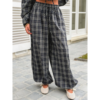 Pantalon à carreaux Méliséa - Bleu/Kaki