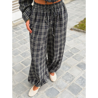 Pantalon à carreaux Méliséa - Bleu/Kaki