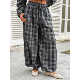 Pantalon à carreaux Méliséa - Bleu/Kaki