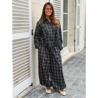 Pantalon à carreaux Méliséa - Bleu/Kaki