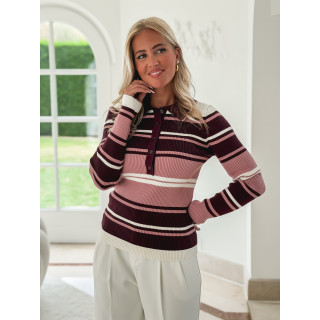 Pull Lignée Oliviana - Bordeaux/Rose