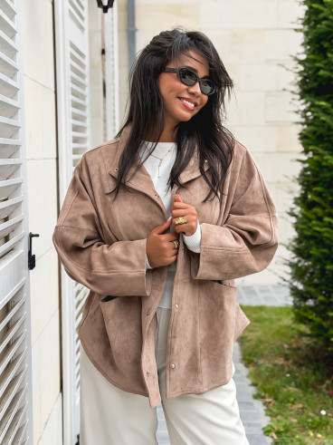 Veste en suédine Amalie - Beige