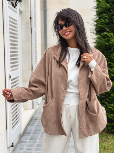Veste en suédine Amalie - Beige