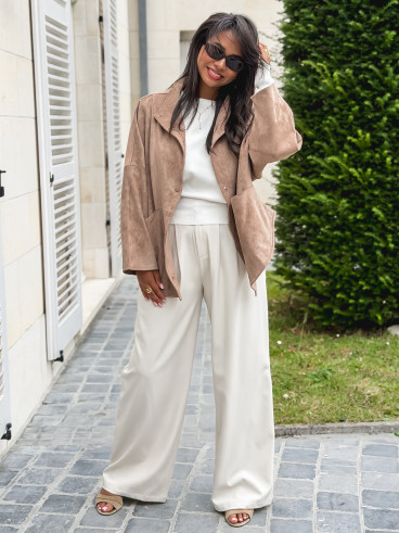 Veste en suédine Amalie - Beige